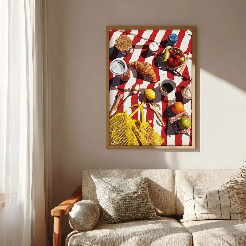 Ocean Platter Canvas Wall Painting - Brown Frame media 6