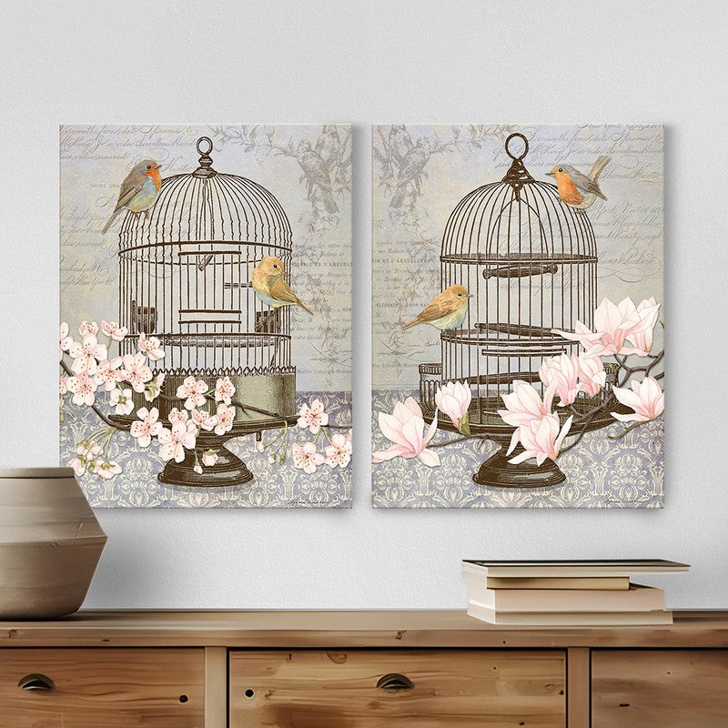 Caged Garden Wall Art - Set Of Two