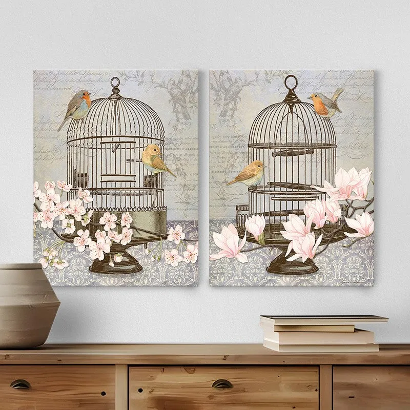 Caged Garden Wall Art - Set Of Two media 1