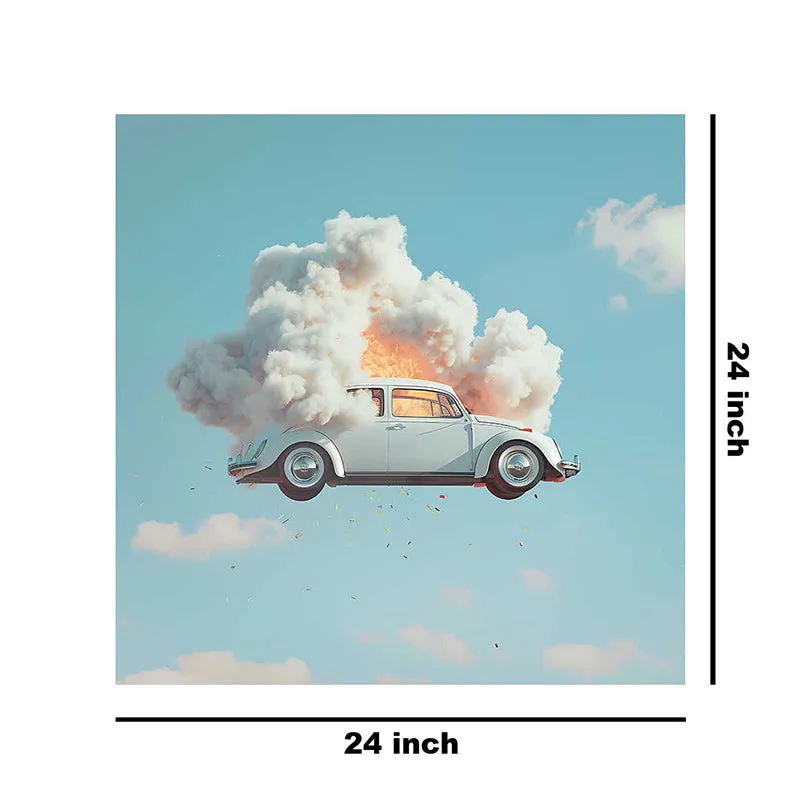 A Vintage Car In The Sky Wall Painting media 8