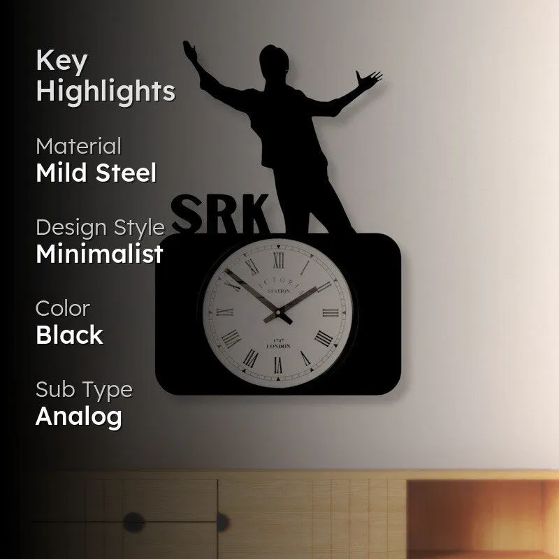 SRK Steel Analog Wall Clock - Black media 2