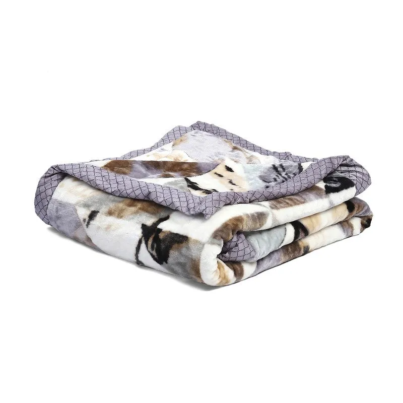Monte Carlo Rustic Harmony Blanket (Grey,White)- 550 GSM media 5