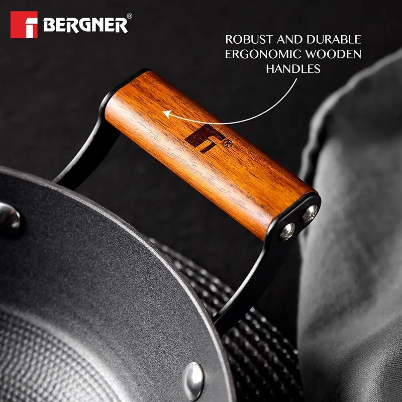 Bergner Ferrocasa Induction Safe Cast Iron Cooking Pot With Glass Lid - 5600 mL/28 cm - 6
