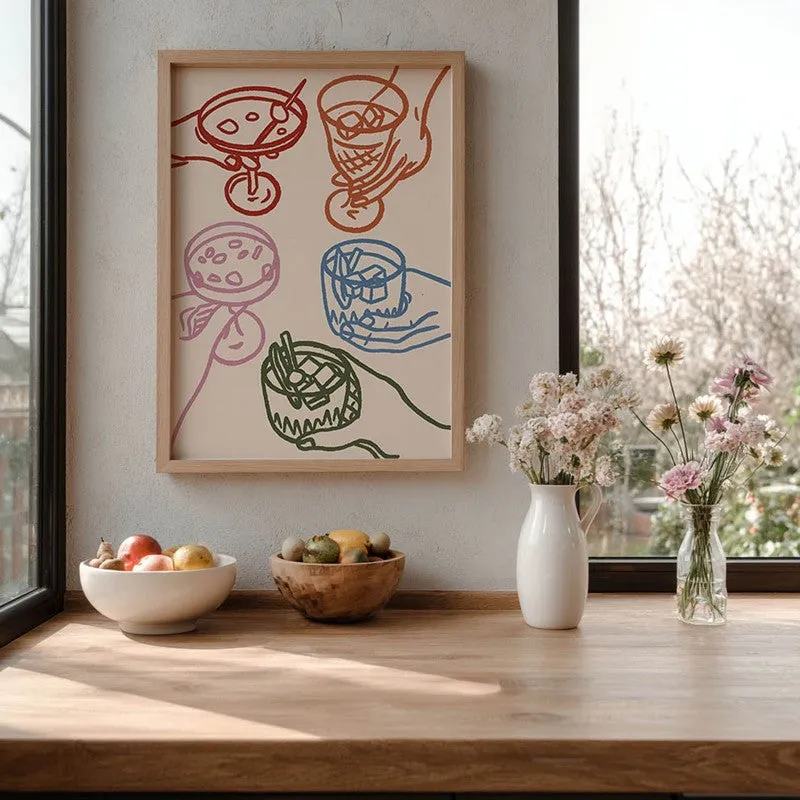 AbstractCheers Archival Canvas Wall Art - Brown media 6