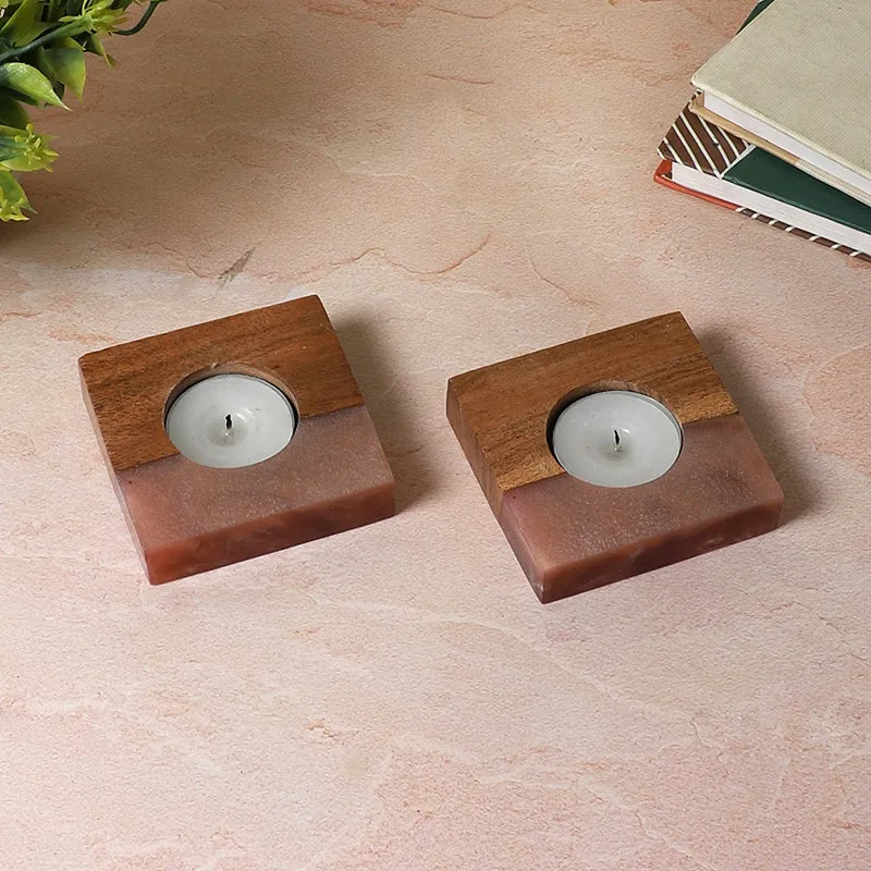 Resin Root Tea Light Holder (Pink) - Set Of Two media 6