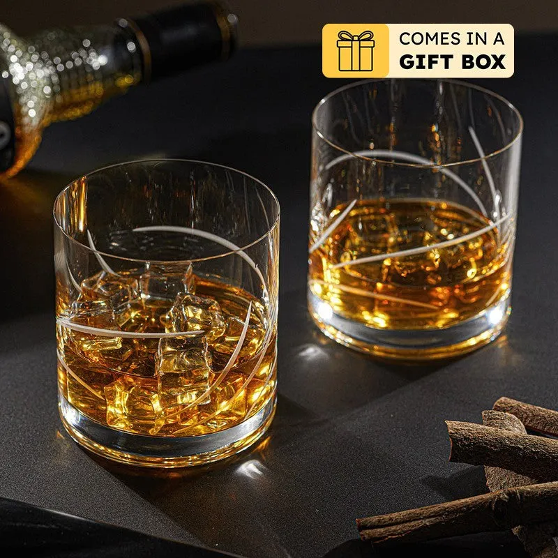Abstract Gleam Whiskey Glasses (285 mL Each) - Set Of Two media 1