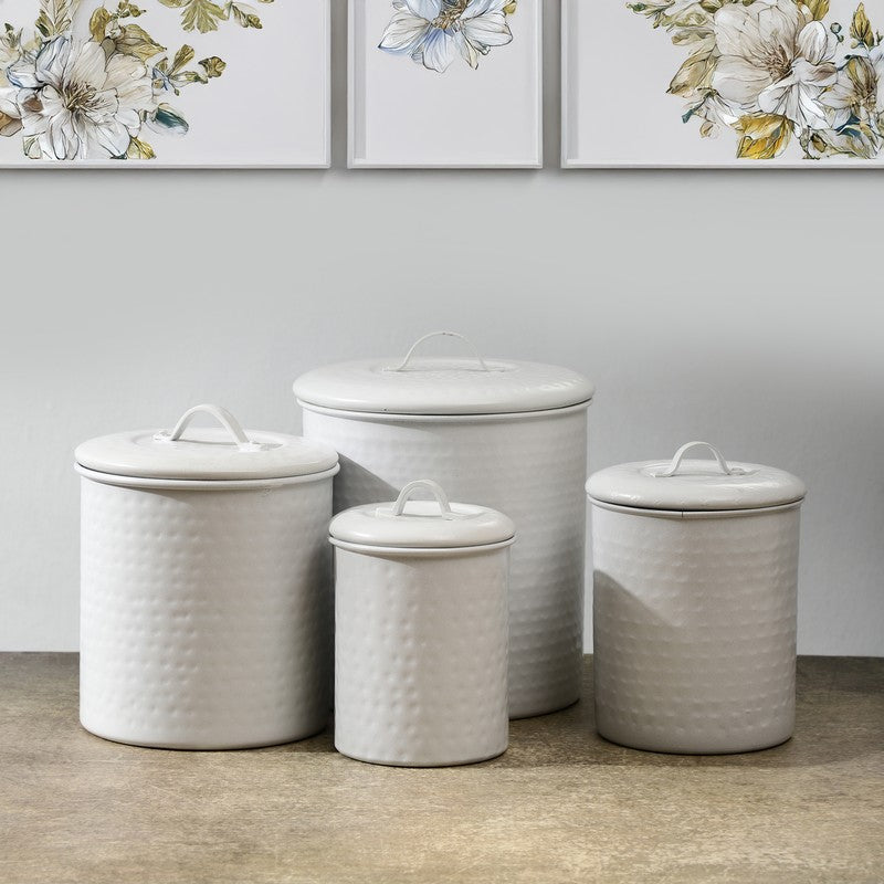Stevron Steel Containers (White) - Set of Four