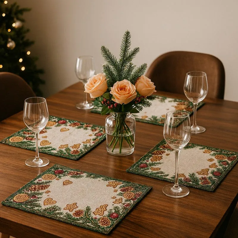 Winter Orchard Festive Table Mats - Set Of Four media 1