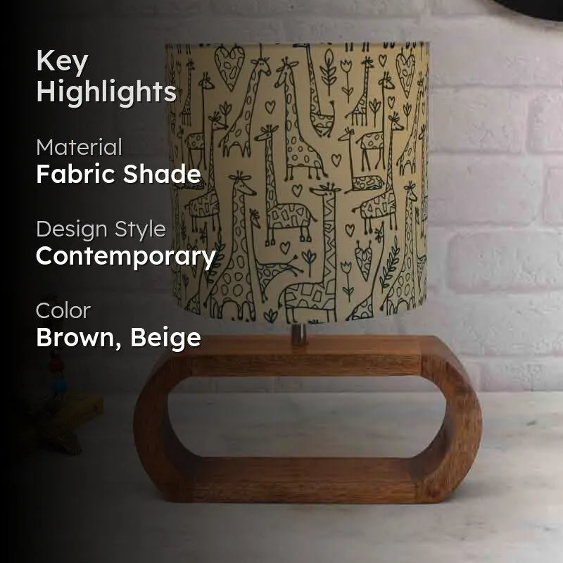 Tall Tales Oblong Fabric Table Lamp - Brown,Beige media 2