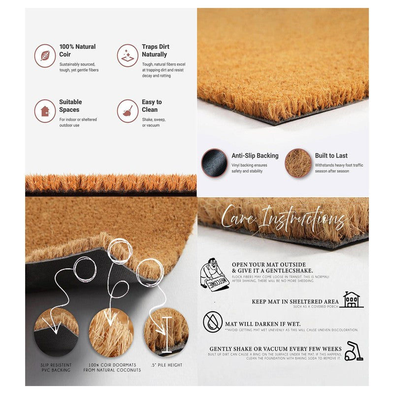 Wipe Your Paws Coir Door Mats - Brown media 5
