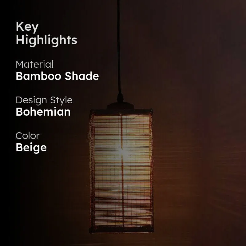 Megizza Bamboo Cane Ceiling Lamp - Beige media 2
