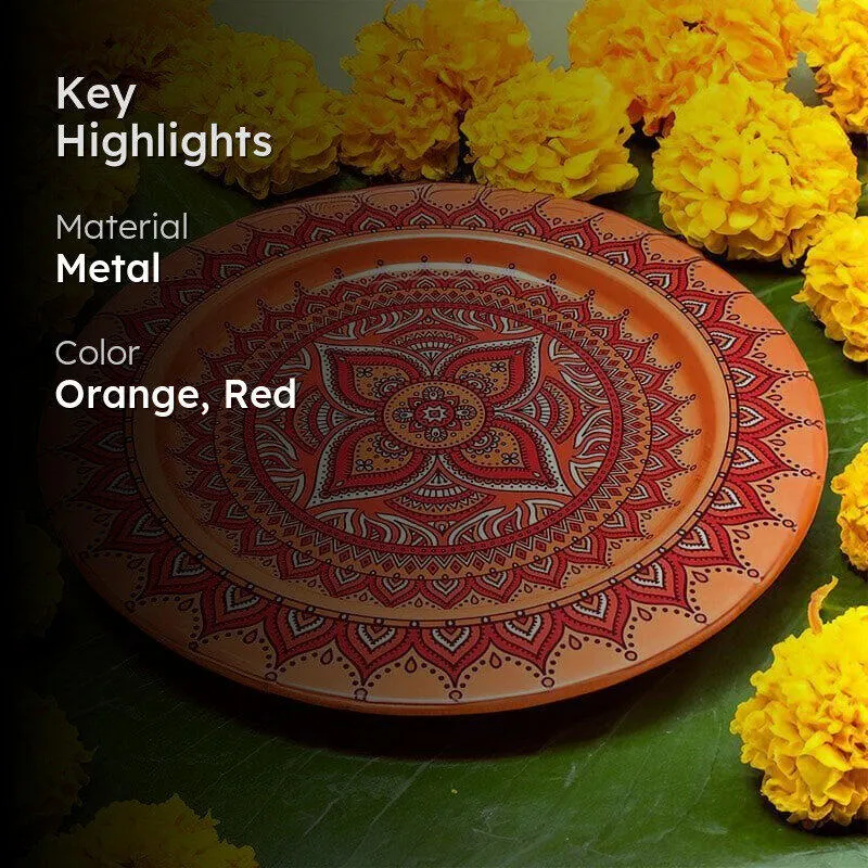 Colourful Mandala Pooja Thali media 2