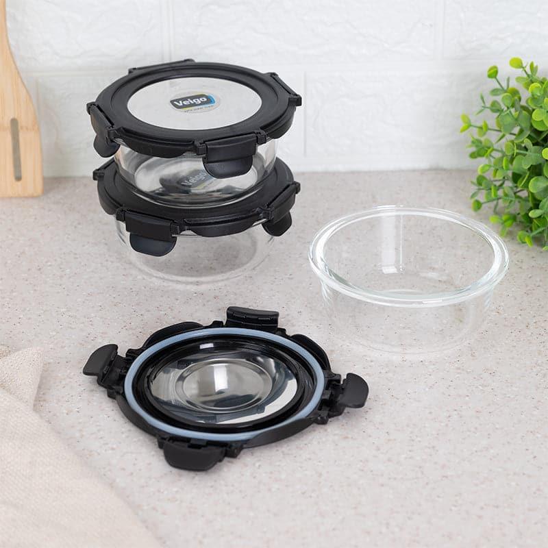 Lip Smack Black Glass Lunch Box (400 ML) - Set Of Three media 7