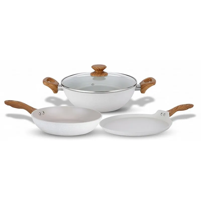 Salford Non Stick Cookware Set (White) - Three Piece Set media 3