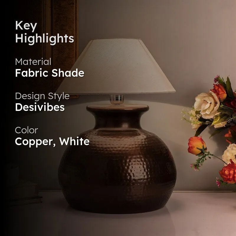 Contadino Pitcher Fabric Table Lamp - White media 2