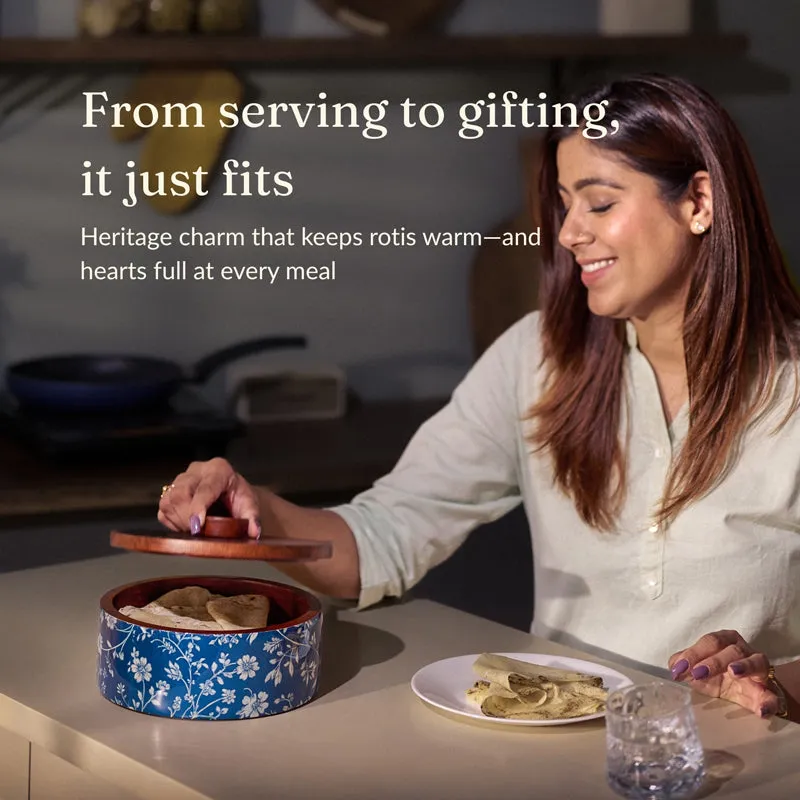 Indigo Vines Wood Roti Box media 13