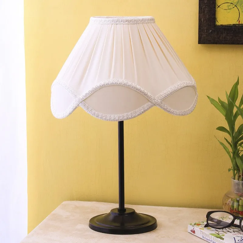 Flamiraen Cotton Table Lamp With Iron Base - Ivory media 4