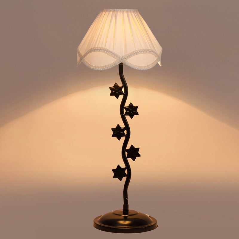 Nova Cotton Table Lamp With Iron Base - White