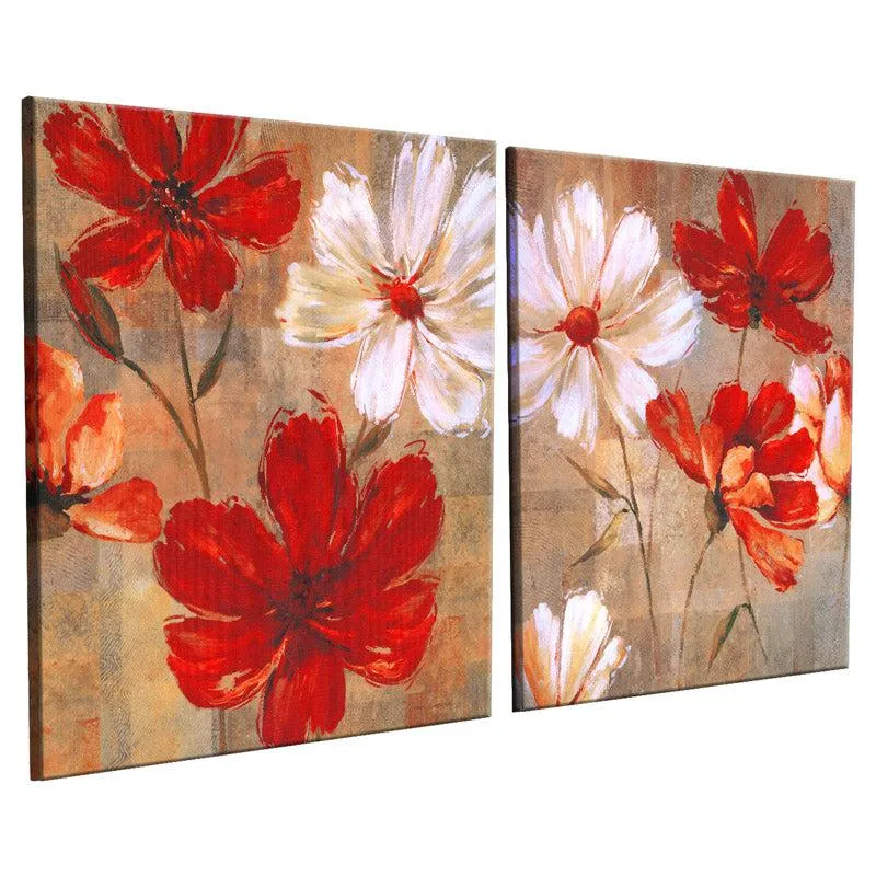 Opalette Floral Cotton Canvas Wall Art - Set Of Two media 3