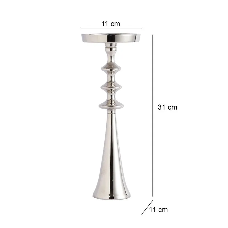 Aureline Classic Pedestal Candle Holder -Silver media 7