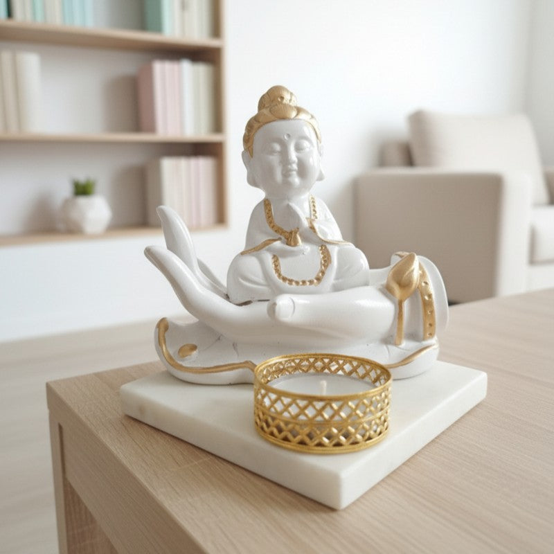 Buddha Hand Resin Square Tea Light Candle Holder media 4