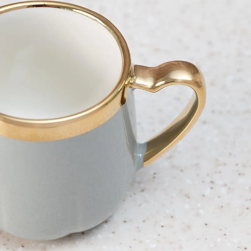 Cupino Porcelain Tea Cup (220 mL Each/Grey) - Set of Six media 3