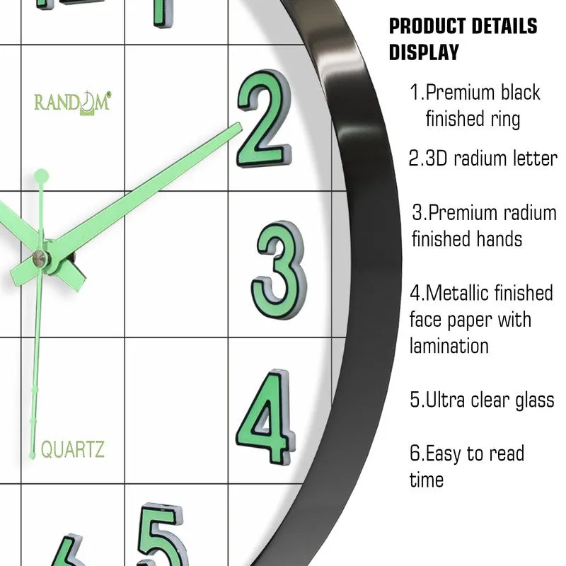 Opulent Analog Palstic Wall Clock - Black & Green media 8