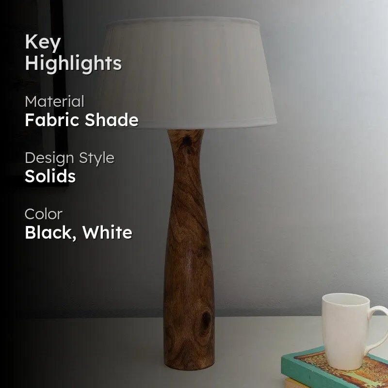 Harmony Glimpse Fabric Table Lamp With Pleated Shade - White,Brown media 2