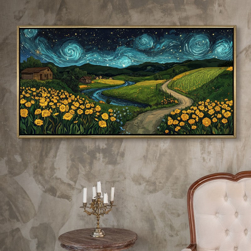 Stardust Canvas Wall Painting With Frame