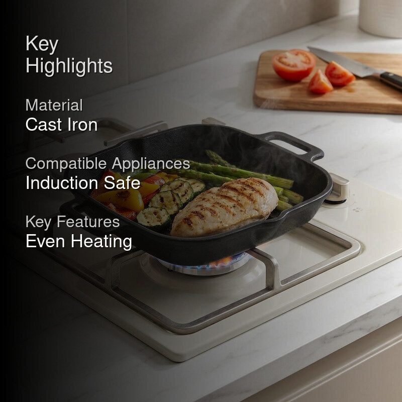 Char & Sear Pre-Seasoned Cast Iron Grill Pan image 2