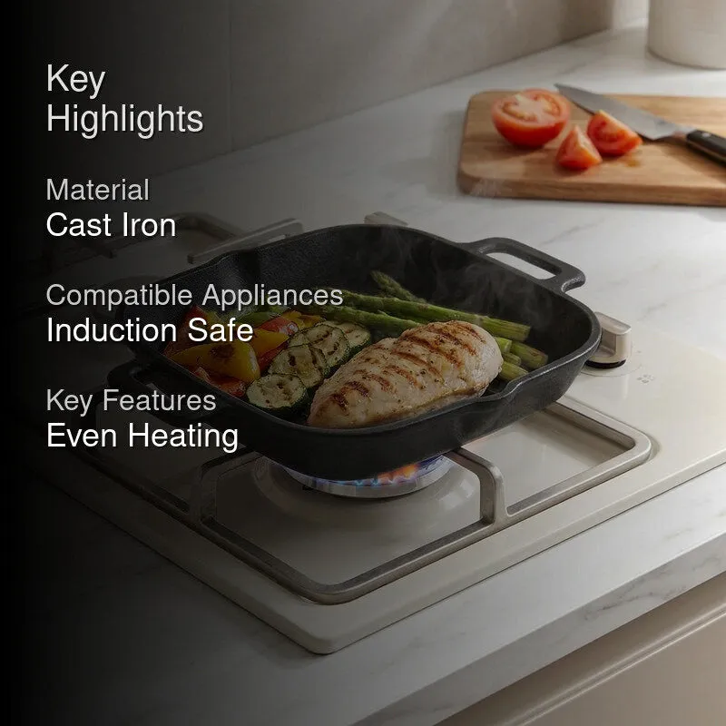Char & Sear Pre-Seasoned Cast Iron Grill Pan media 2