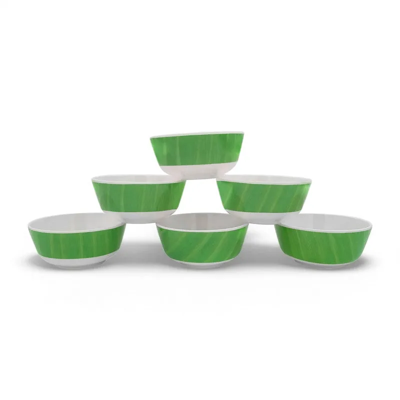 Banana Leaf Melamine Snack Bowls (300 mL Each) - Set of Six media 8