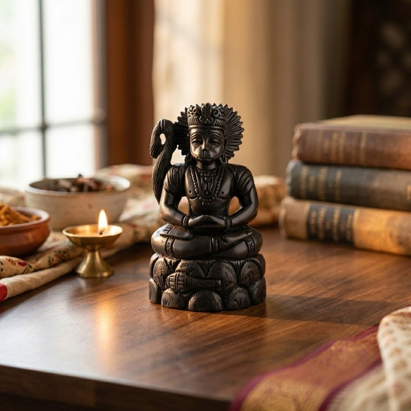 Lord Hanuman Divine Ebony Wood Idol