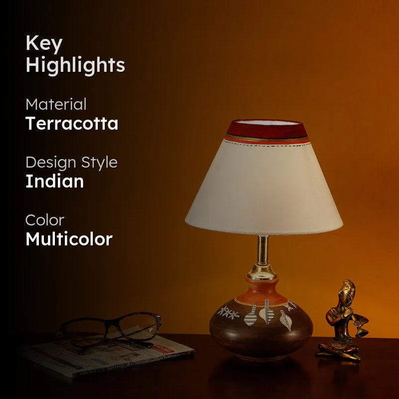 Ruba Handcrafted Terracotta Table Lamp - Multicolor media 2