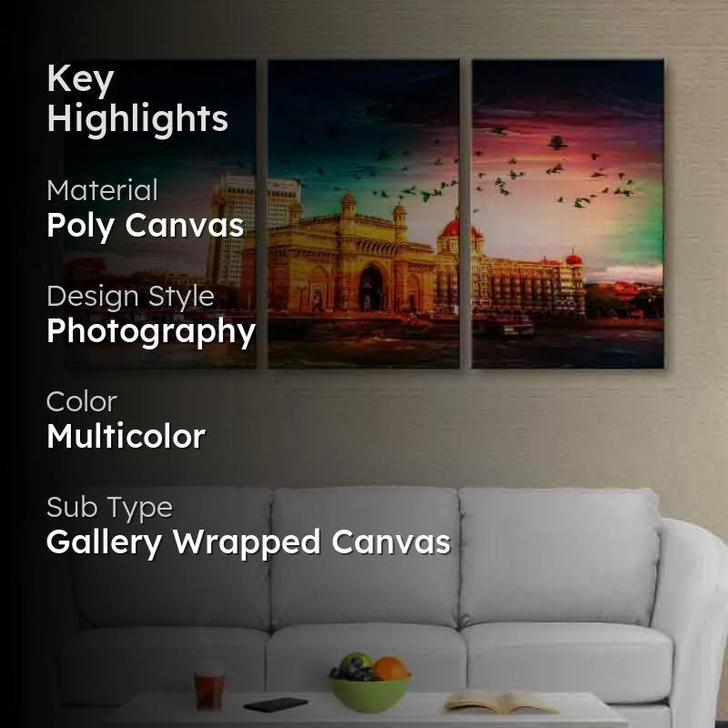 City Of Dreams Poly Canvas Wall Art - Three Piece Set media 2