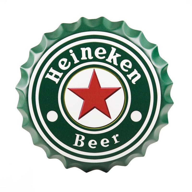 Heineken Beer Bottle Cap Metal Wall Accent media 3