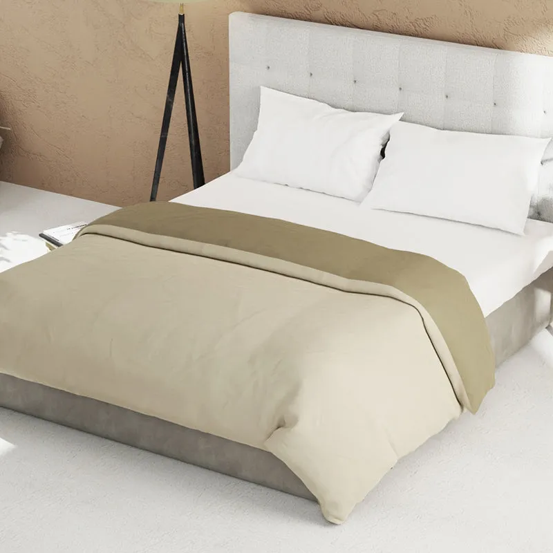 Mortimer Reversible Solid Comforter (Khaki) - 150 GSM media 1