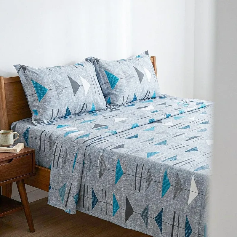 Arrow Truce Cotton Bedsheet (Blue) - 144 TC media 3