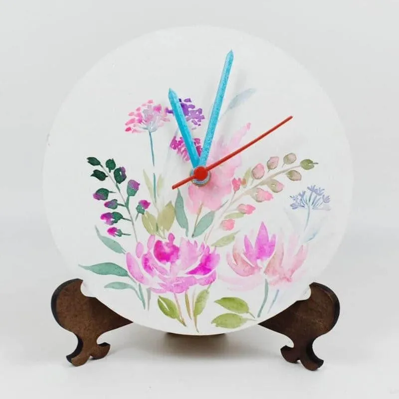 Hena Flora Handpainted Table Clock media 1