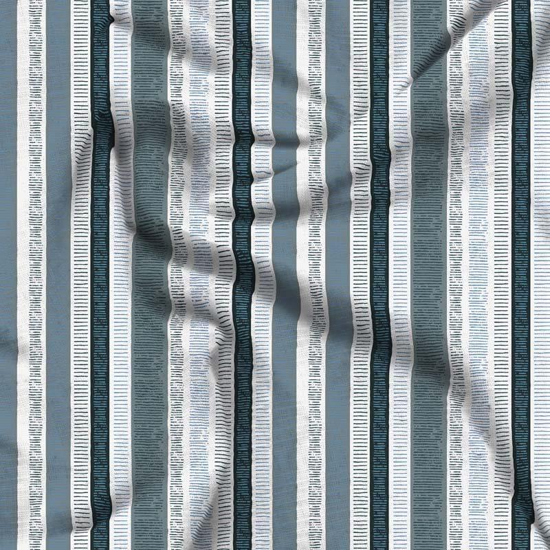 Stripey Paradise Cotton Bedsheet (Blue,Grey) - 180 TC media 4