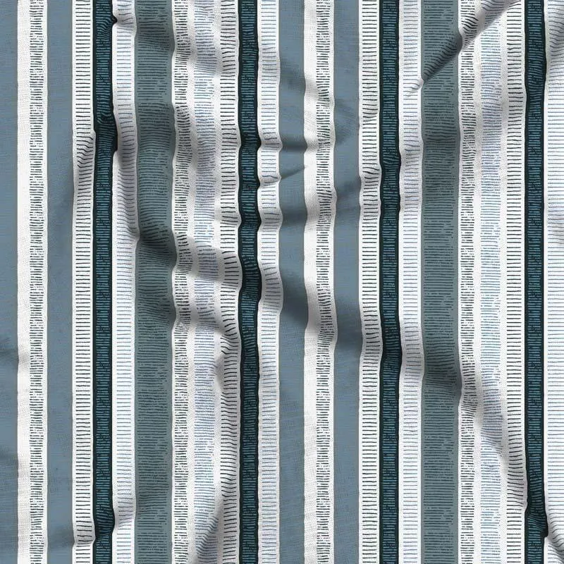 Stripey Paradise Cotton Bedsheet (Blue,Grey) - 180 TC media 4