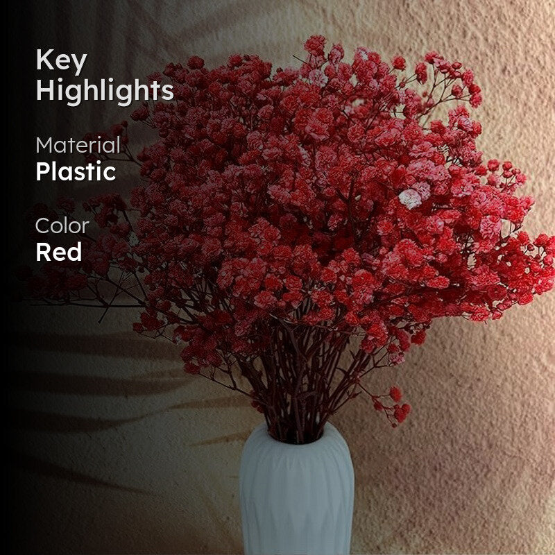 Artificial Gypsophila (Red) - Set Of Three media 2