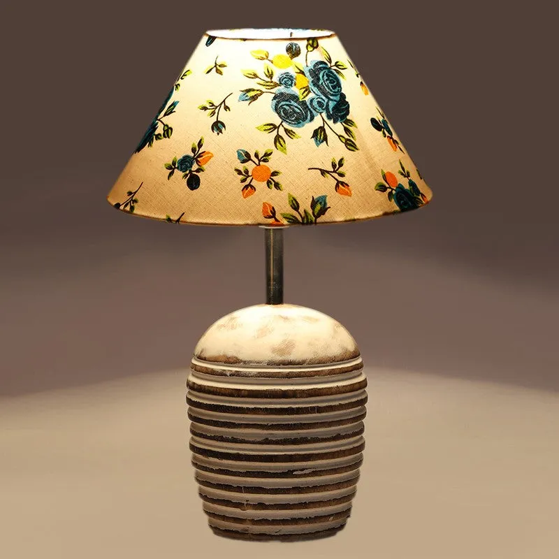 Lurixa Cotton Table Lamp With Wooden Base - Multicolor media 6