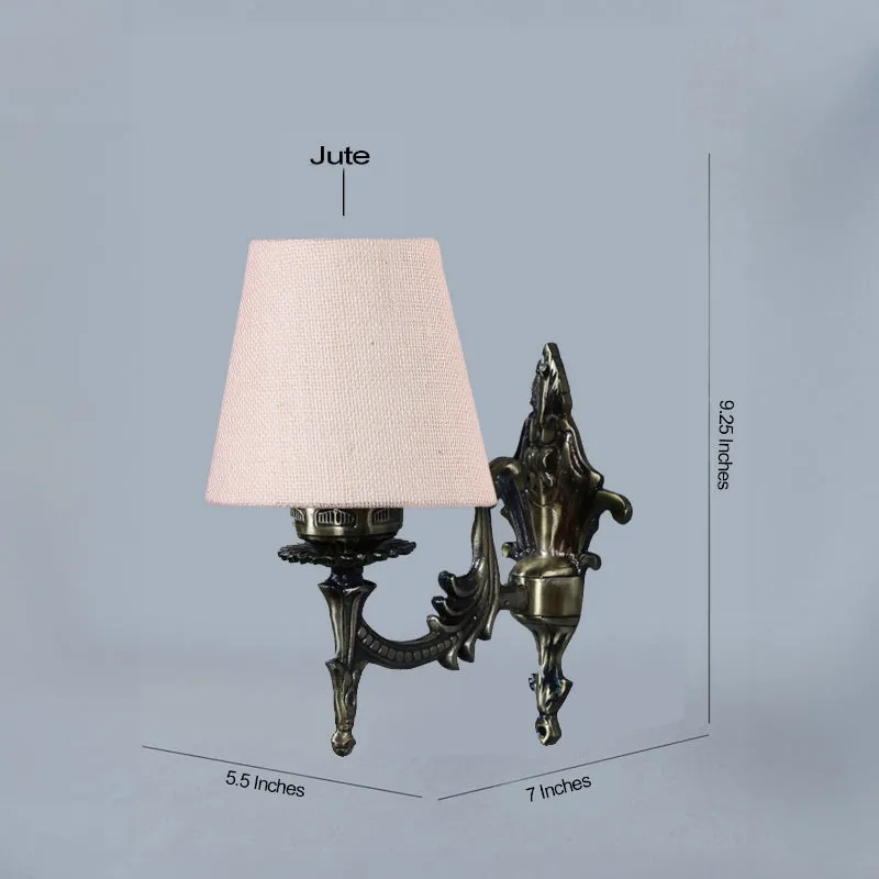 Vista Edrel Conical Fabric & Metal Wall Lamp - White media 5