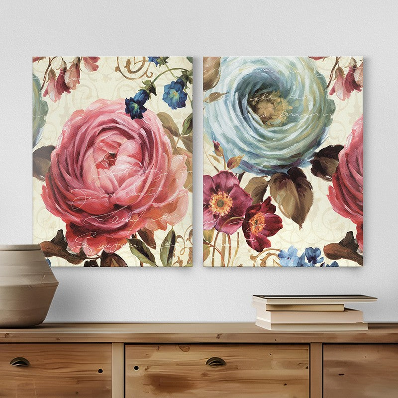 Vintage English Roses Wall Art - Set Of Two