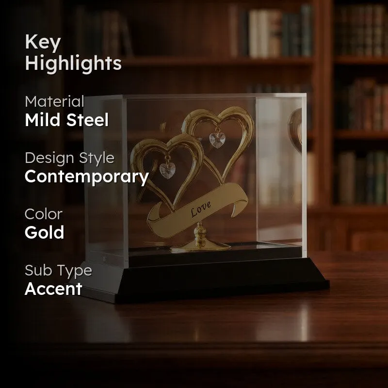 Together Forever Love 24K Gold Plated Mild Steel Showpiece media 2
