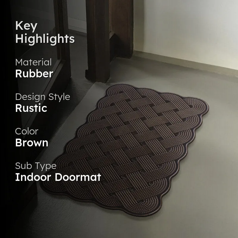 Uria Abstract Rubber Door Mats - Brown media 2