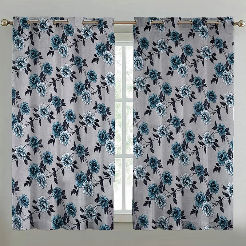 Giada Floral Cotton Curtain - Set Of Two media 1