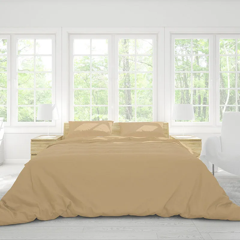 Solid Comfort Percale Solid Cotton Bedsheet (Sandal Wood) - 200 TC media 4