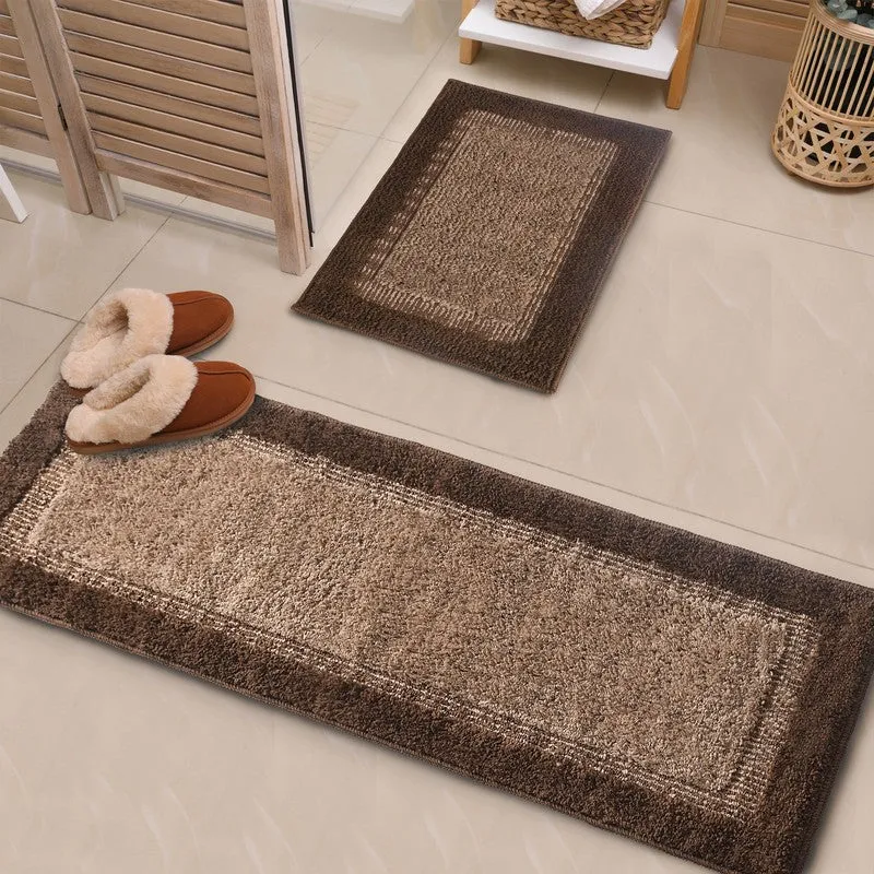 Tranquil Touch Microfiber Bath Mats (Brown) - Set of Two media 1